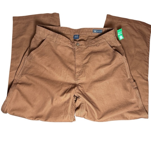 Gap Pants 14 Sable Brown High Rise '90s Loose Carpenter Washwell Straight Leg - Picture 3 of 12
